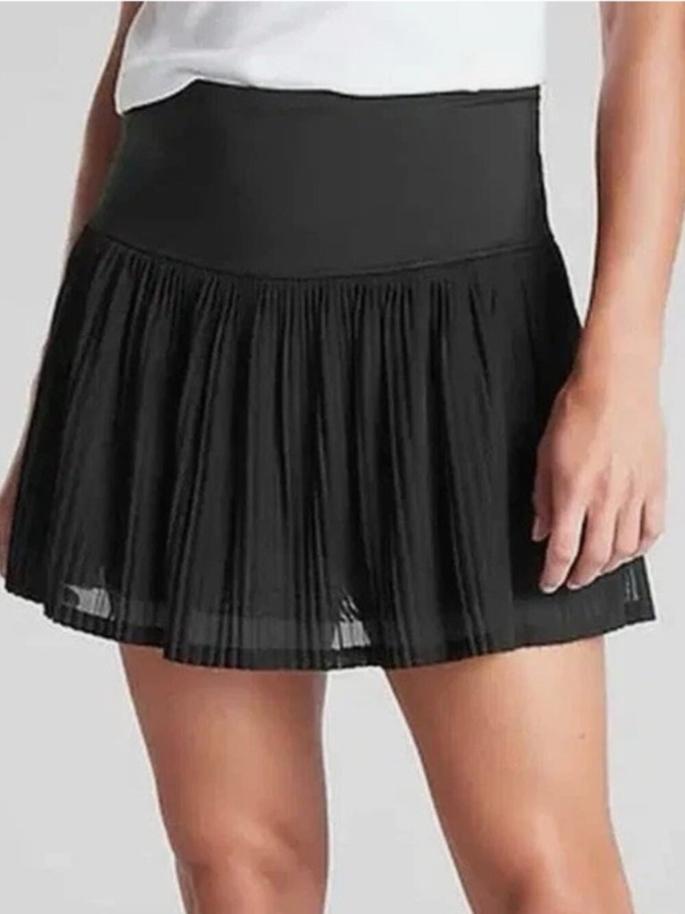 ATHLETA A-Game Black Pleated Skirt Skort Activewear Tennis Pickleball Size XS